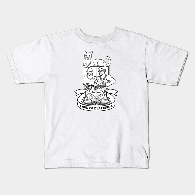 Land of Duartensia (Black & White) Kids T-Shirt by The Worst Bestsellers